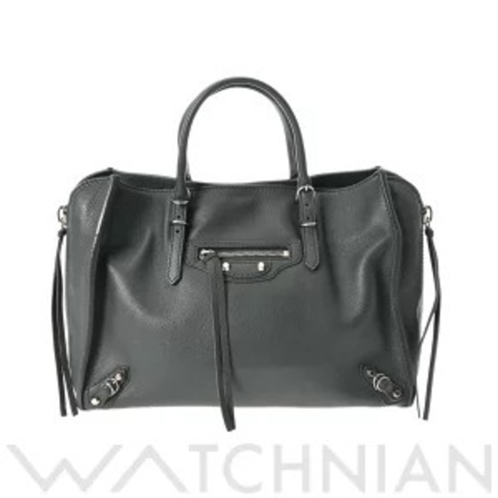 Balenciaga Paper Zip Around Bag Gray Leather Handbag